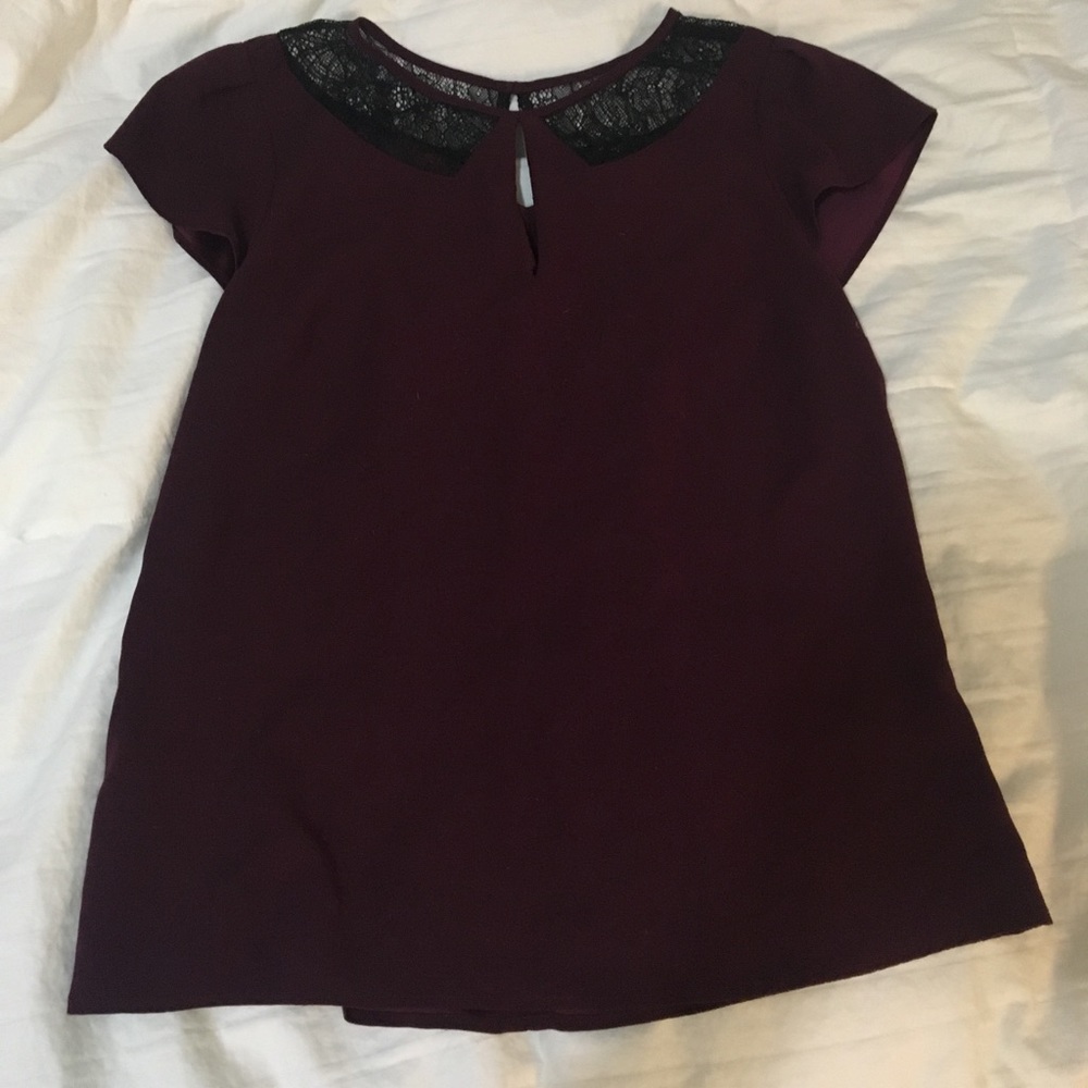 burgundy top
